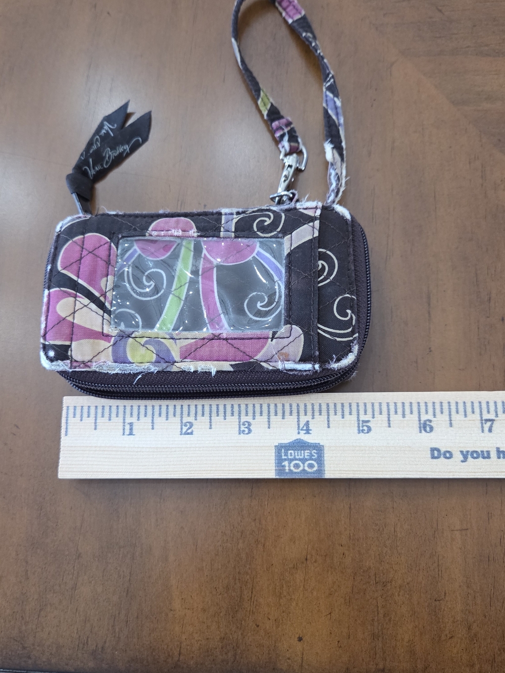 Vera Bradley Floral Zip Around ID Wallet Wristlet Quilted Cotton